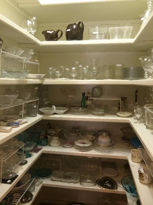 A pantry of glassware