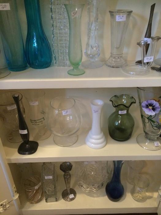 Assorted bud vases