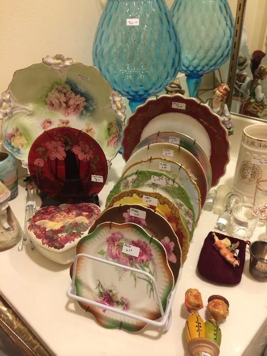 Great selection of painted dishes