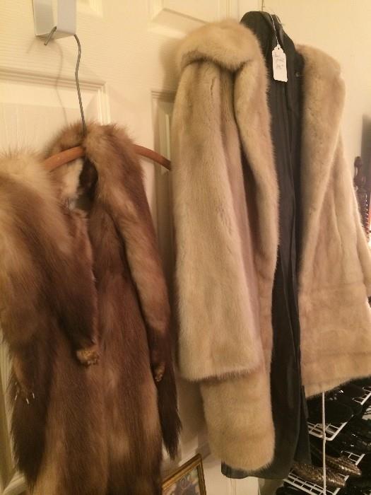 Several fur coats
