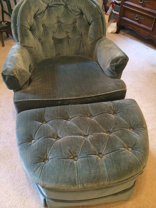 Bedroom chair and matching ottoman
