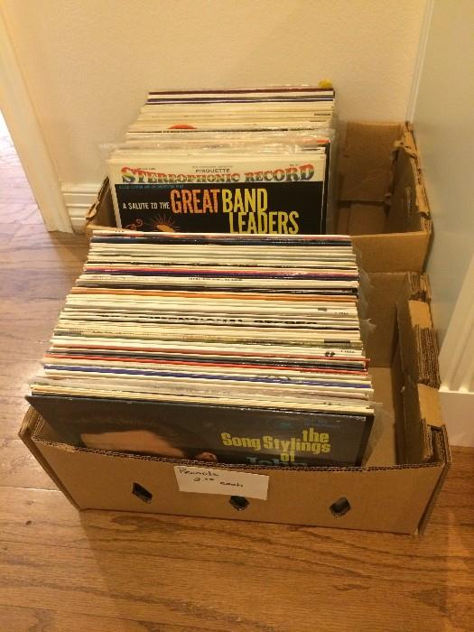 Several boxes of records