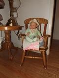 Stiffel Lamps, Ball and Claw Leg End Table, Child Rocker