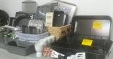 Various baking pans. NEW in packaging Pampered Chef mini muffin pan and Rema insulated cookie sheets.