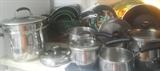 Meyer Bella stainless pots and pans; Orgreenic NEW saute pans.