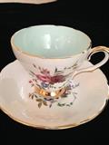 Beautiful egg shell blue glaze on inside of teacup - Sutherland bone china