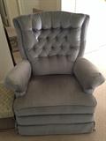 recliner - light blue fabric - no stains