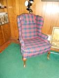 wing back chair Tartan pattern