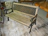 vintage cedar & iron garden bench
