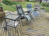 patio recliners, and serving cart