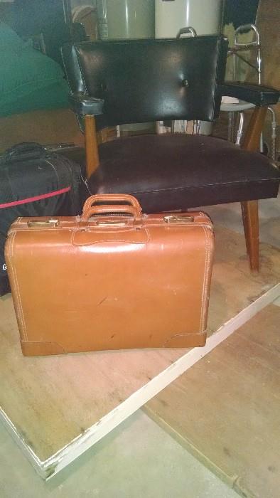 Vintage Luggage, Leather Side Chair