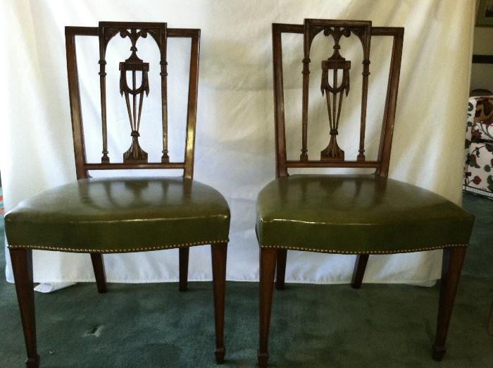 Pair of Exquisite Mahogany Side Chairs, circa 1780