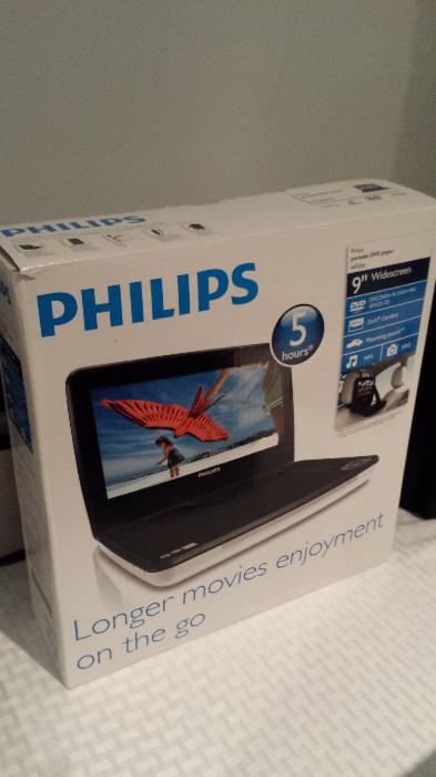 Philips portable DVD player with 9" screen. Great for road trips with kids!