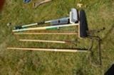 rake, brooms and other tools