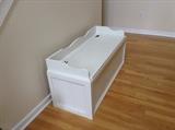 White storage bench.