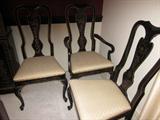 set of 6 chairs plus Chinese Chippendale dining table