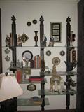 decorative wall unit with glass shelves for sale