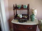 Victorian shelf, pottery