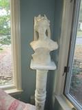 19th C Italian Carved Bust on Pedestal