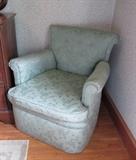Lady's upholstered side arm chair