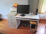 Office Desk, Computer, 2 drawer file