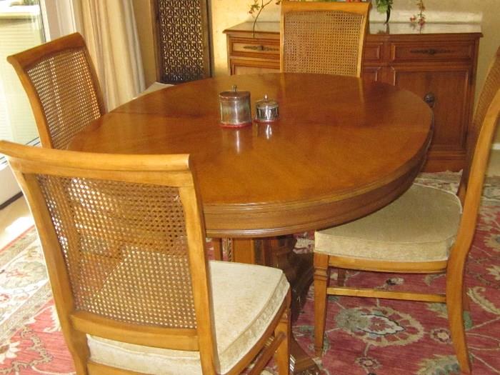 Hickory dining table and 4 chairs