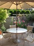 Patio table chairs umbrella