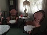 mahogany sofa and 2 chairs