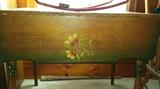 cute 1920's stenciled drop leaf pine table
