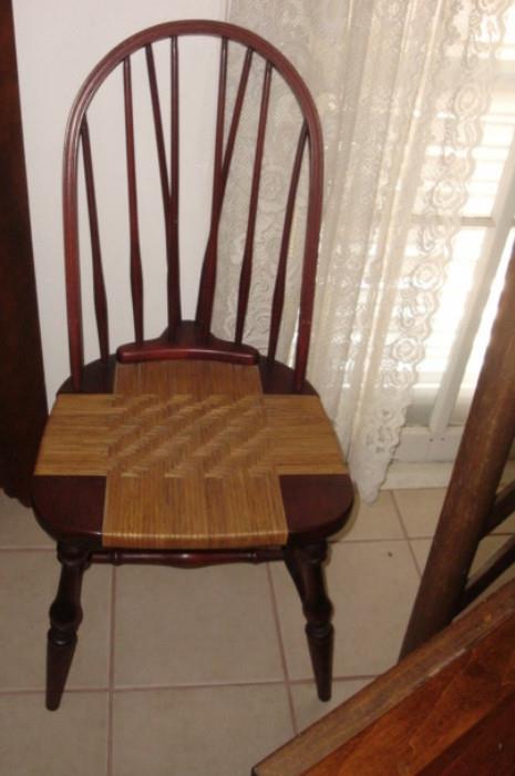 ANTIQUE (LATE 1800's) WINDSOR CHAIR WITH SEA GRASS/RUSH SEAT 