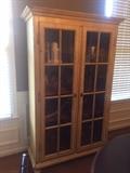 #6 cream painted display cabinet as is $150