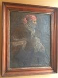 #36 Pirate oil painting original by father $100 