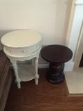 #29 round end table w as is drawer $75
#31 wood pedestal end table short $75