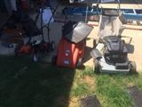 
#58 Kohler lawn mower gas xt-7 $75
#59 blacken decker MM1800 electric mower $100
#60 Blacken decker electric edger $60
#61 Earghquake WE 43 edger gas $100