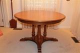 Tell City Chair Co. 4 Pedestal Dining Room Table  in the background the Tell City Bread Peal is also available. 