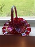 Fenton Red Basket -