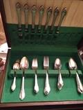 Remembrance Pattern  set Plated Flatware.  Note display case not included.