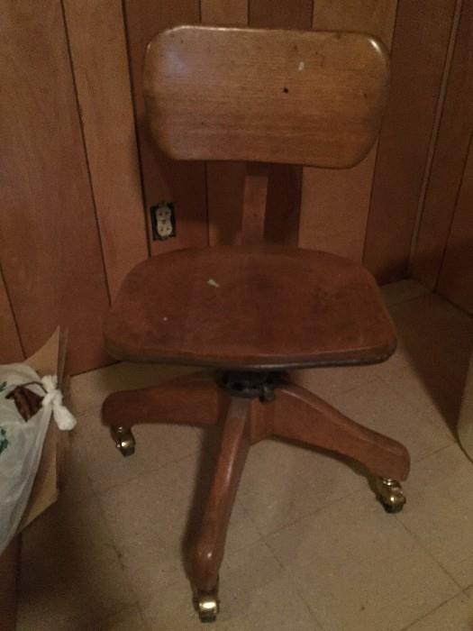 Wood desk chair