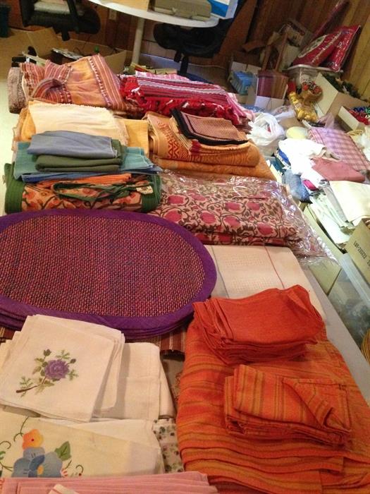 Large Lots of Linens from all over the world. Both new and Vintage