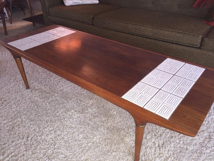 Vintage Paul McCobb for Lane tile inlay coffee table 