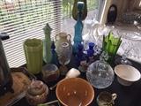 Assorted glass including Blenko, Waterford crystal and others