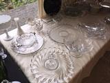 Assorted glass serving items