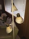 Vintage three light floor lamp with movable lights