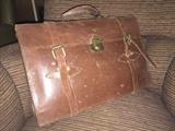 Vintage leather portfolio or briefcase