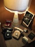 Vintage rotary phones, clocks and more