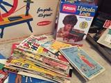 Vintage Lincoln Logs and comic books