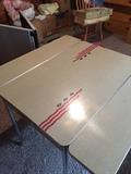 Vintage Double Drop Leaf KITCHEN TABLE with side drawer