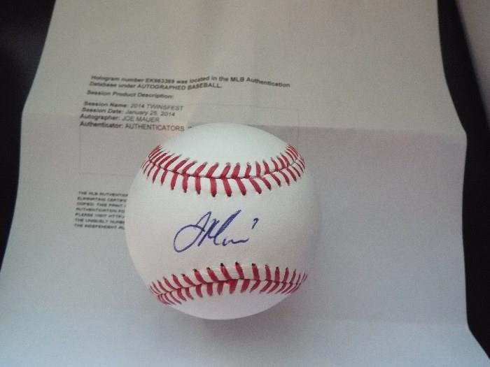 Signed Joe Mauer baseball