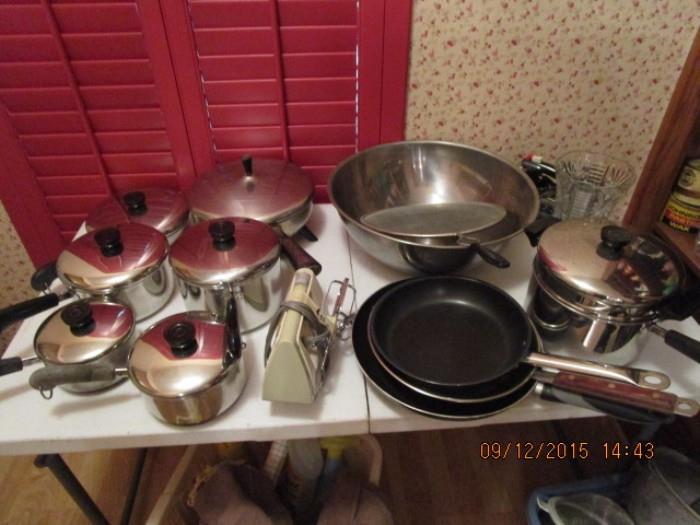 COOKWARE - CHECKING OUT LARGE METAL "DRESSING" BOWL...