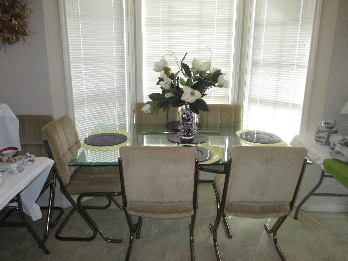 Glass Top Dining Table With Six Chairs